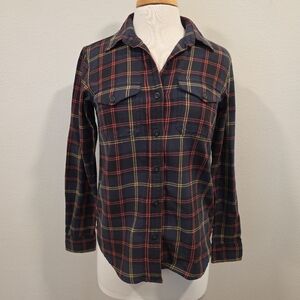 Filson Flannel Navy Plaid Button Down Shirt